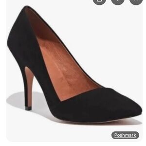 Madewell Mira suede black heels, size 6